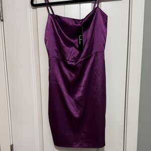 Lulu's Purple Satin Mini Dress